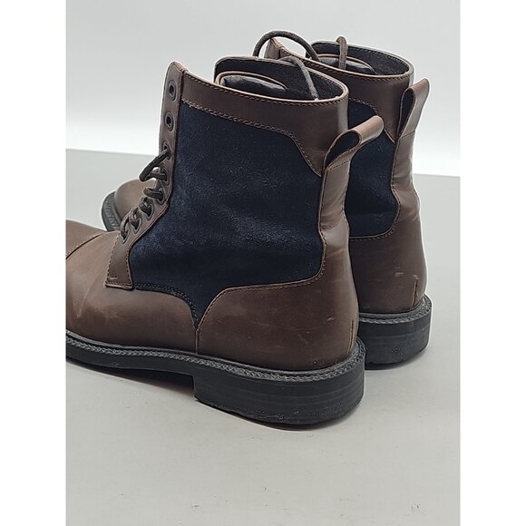 Kenneth Cole REACTION Men'ls Ankle Tie Suede Boot Brown Bluec Leather Sz US 7 - Picture 3 of 9